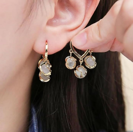 Opal stone earrings