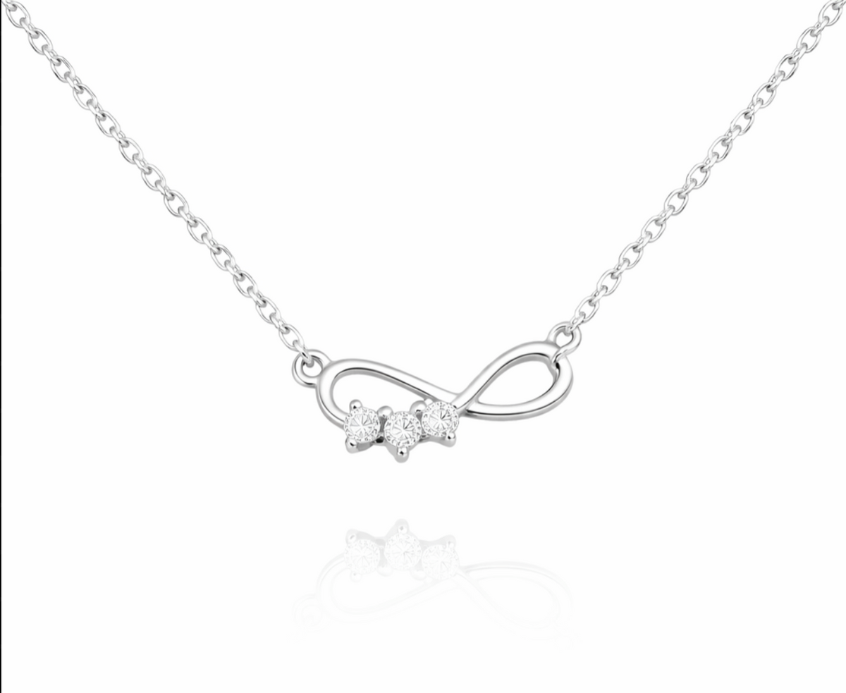 Three Wishes – Infinity Pendant Necklace with Three Stones