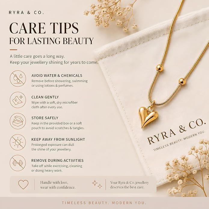 Gold-Tone Heart & Blue Pendant Necklaces