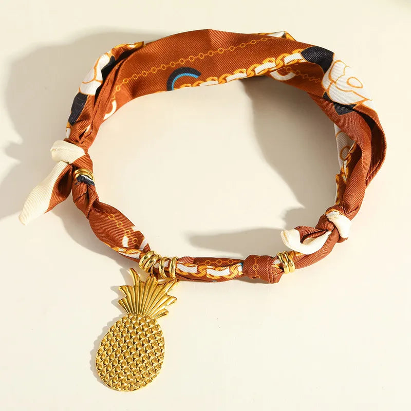 Pineapple Charm Scarf Necklace