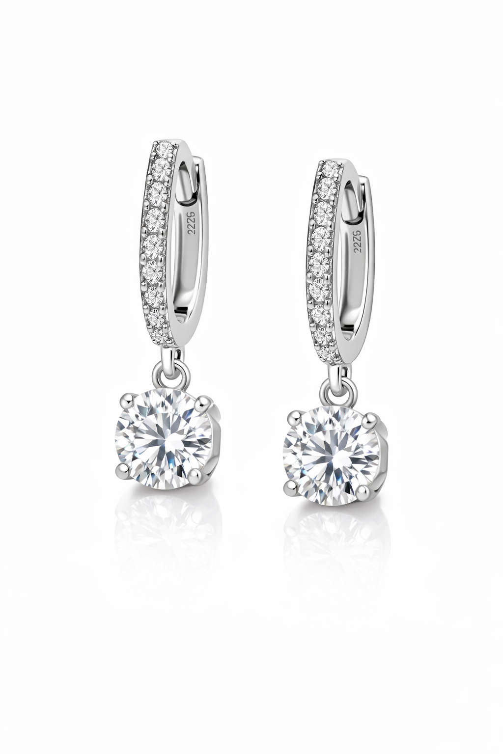 Silver Light Solitaires — Sterling Silver Earrings