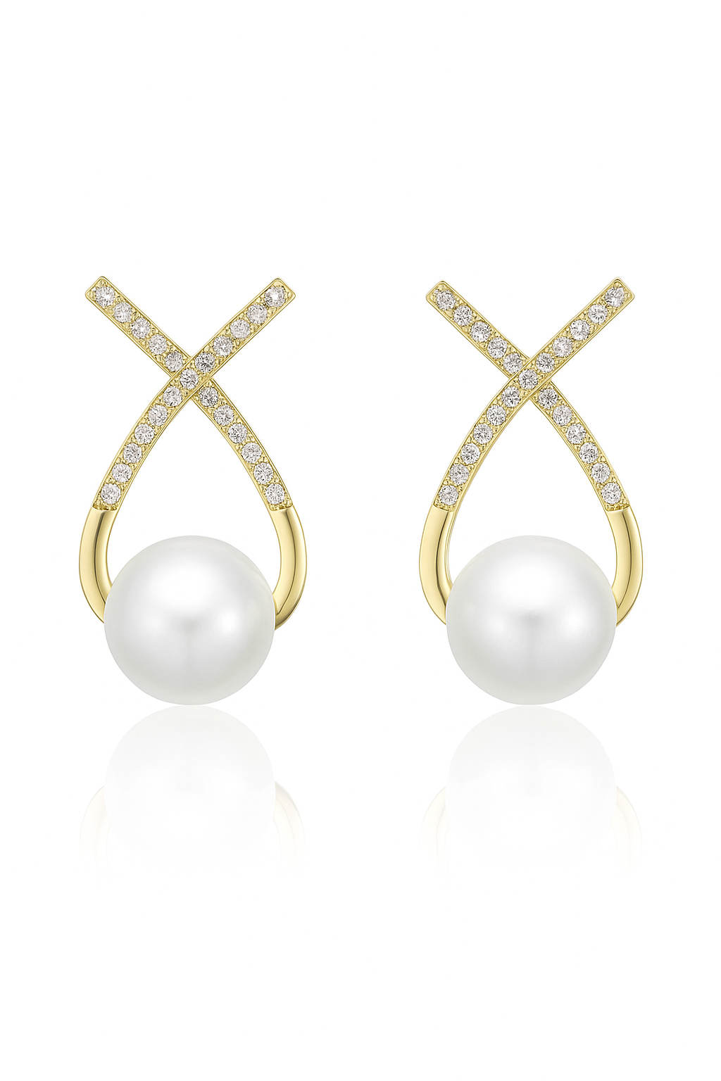 Cross Pearl Earrings