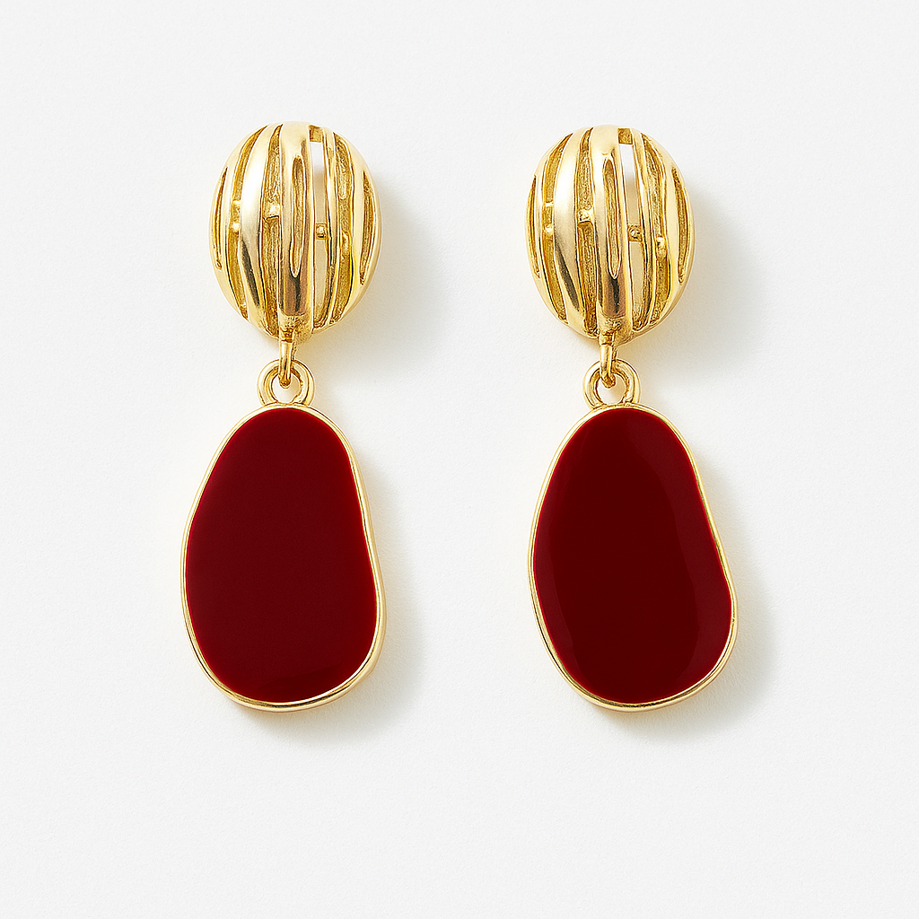 Scarlet Enamel Drop Earrings