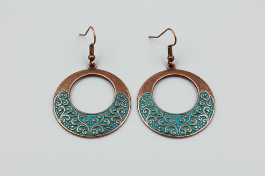 Geometric Turquoise Tassel Earrings – Ethnic Retro Style