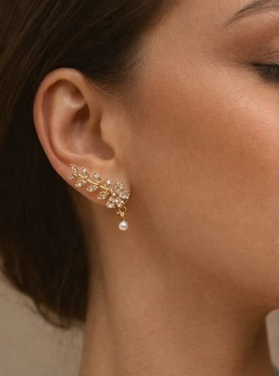 The Golden Ivy – Sterling Silver Earrings