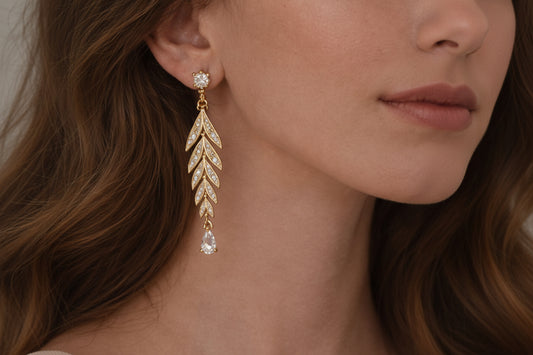 Wing of Gold — Sterling Silver Earrings