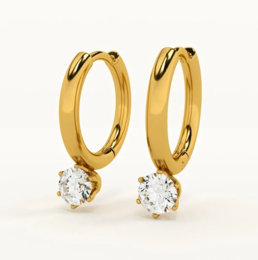 Crystal Solitaire Earrings