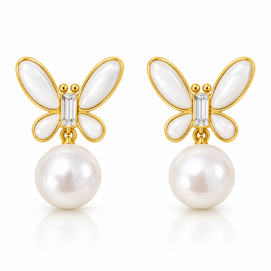 Pearl Butterfly Earrings