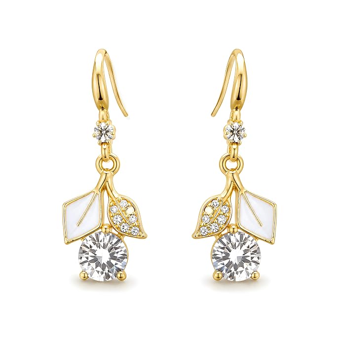 Geometric Hook Earrings for Women | Gold-Plated High-Grade Alloy | Lightweight Crystal Drop Design | Office, Casual & Date Night Wear | Thoughtful Gift