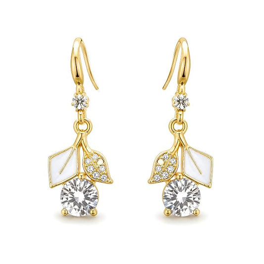 Geometric Hook Earrings for Women | Gold-Plated High-Grade Alloy | Lightweight Crystal Drop Design | Office, Casual & Date Night Wear | Thoughtful Gift