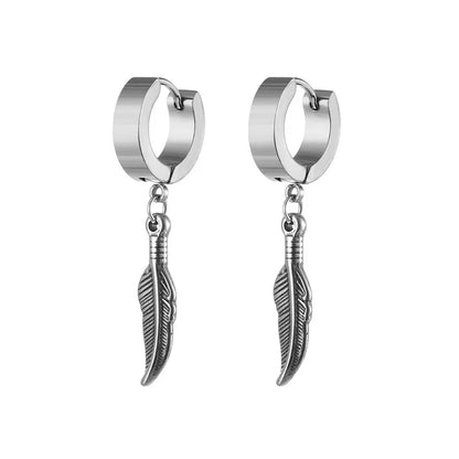 Snake Feather Drop Earrings