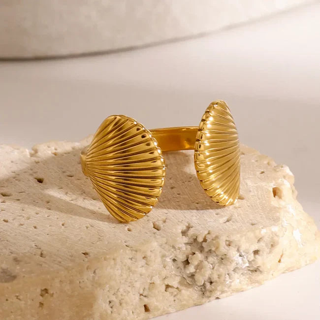 Gold-Plated Shell Adjustable Ring image 2