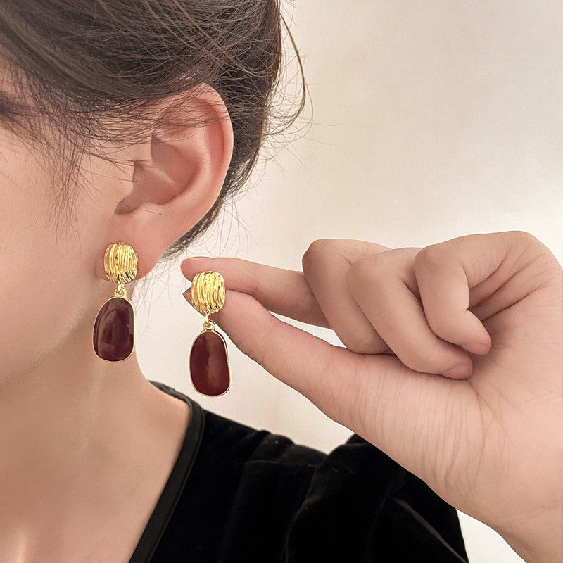 Scarlet Enamel Drop Earrings image 1