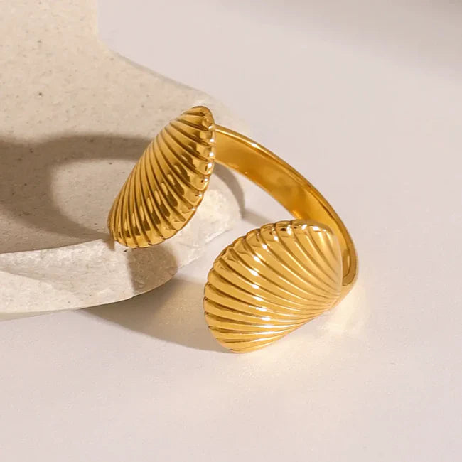 Gold-Plated Shell Adjustable Ring image 1