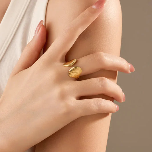 Gold-Plated Shell Adjustable Ring image 0