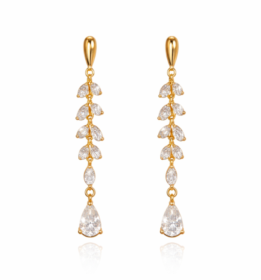 The Ivy Drop – Cascading Ivy Leaf Drop Earrings