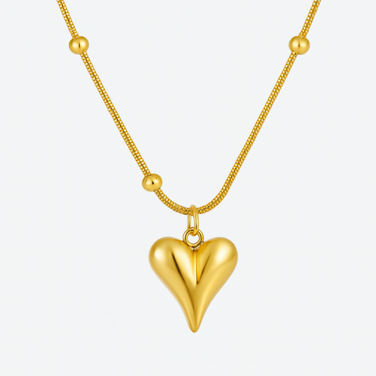 Minimal Heart & Beads Chain