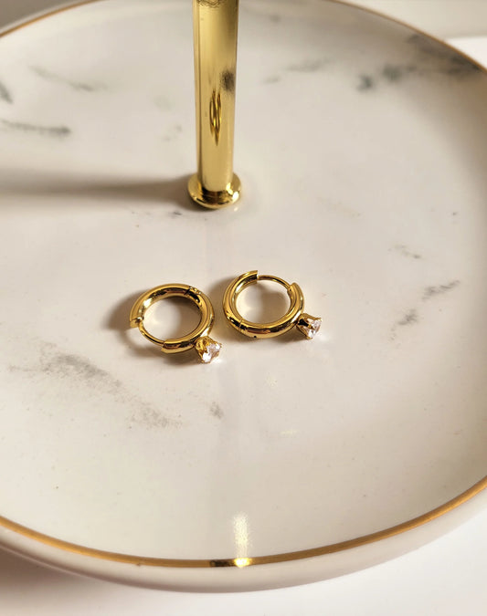 Tiny Cuff Stone Earrings image 0