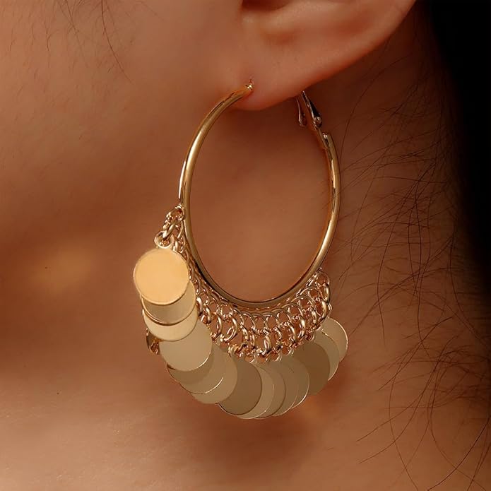 Bohemian Sequins Hoop Earrings