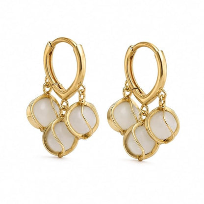 Opal stone earrings