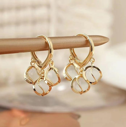 Opal stone earrings