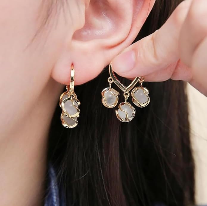 Opal stone earrings