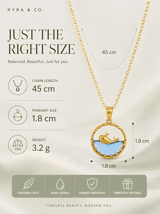 Gold-Tone Heart & Blue Pendant Necklaces