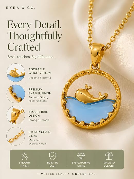 Gold-Tone Heart & Blue Pendant Necklaces