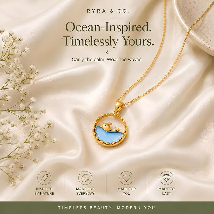 Gold-Tone Heart & Blue Pendant Necklaces