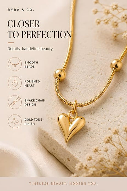 Gold-Tone Heart & Blue Pendant Necklaces