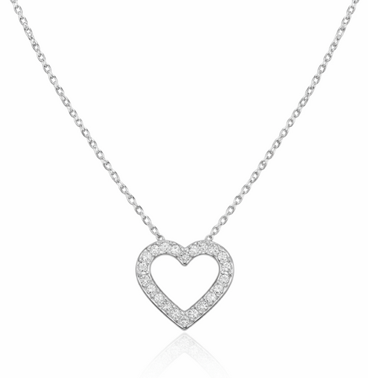 The Sweetheart – Open Heart Outline Pendant Necklace