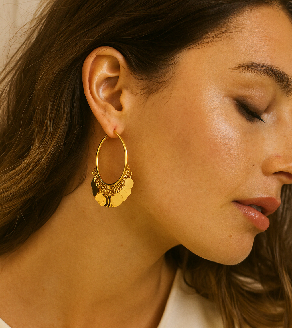 Bohemian Sequins Hoop Earrings