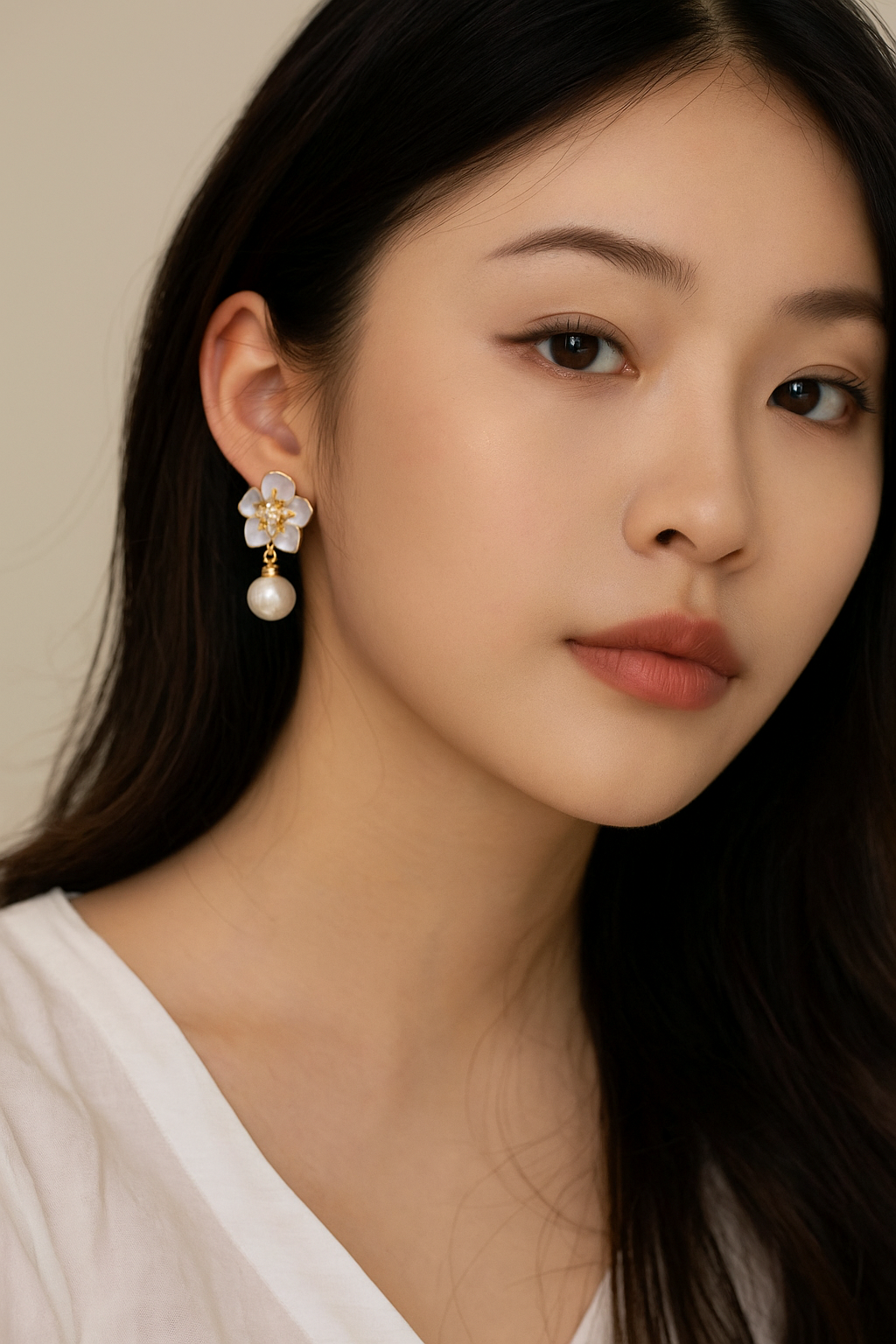 Vintage Pearl & Flower Earrings