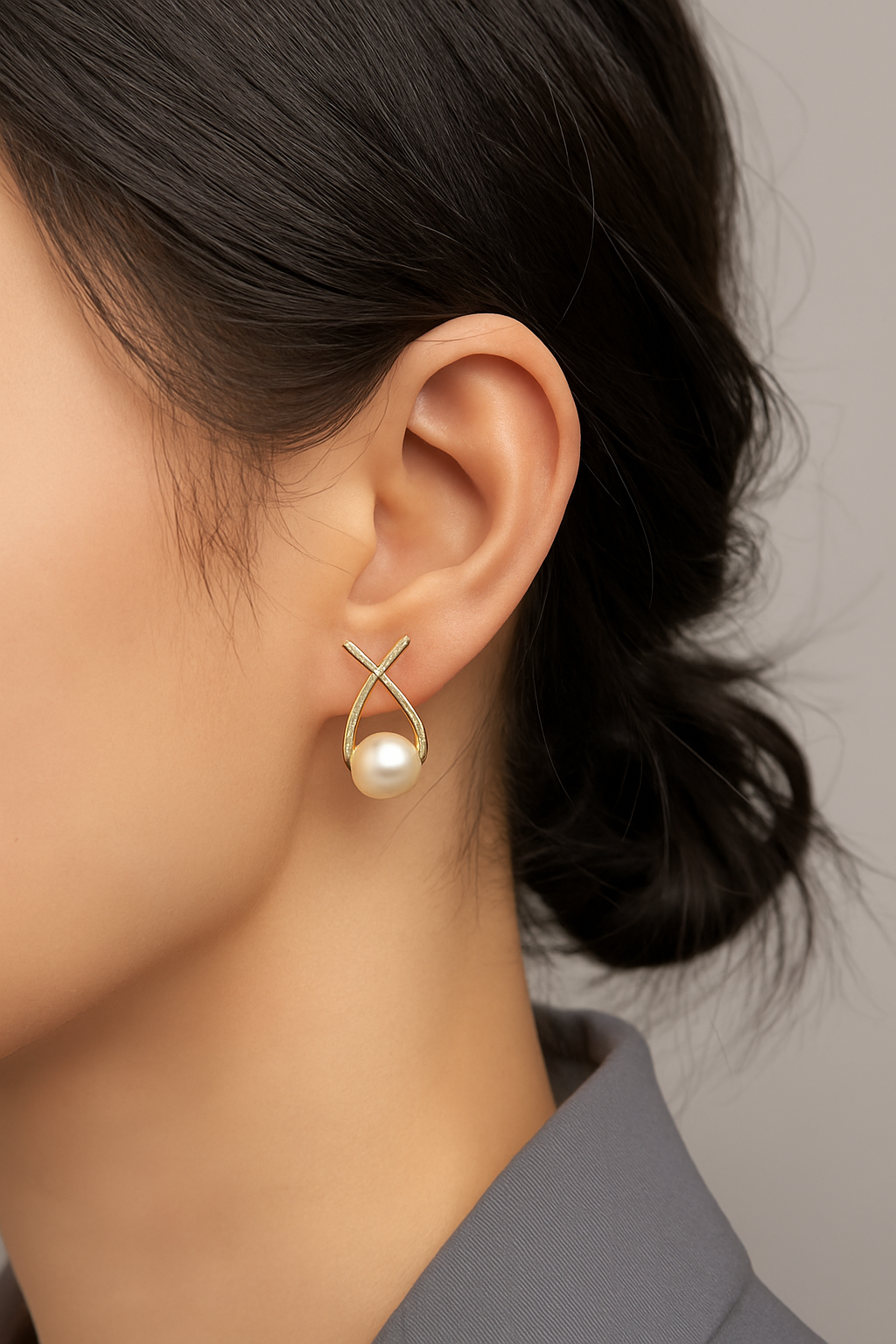Cross Pearl Earrings