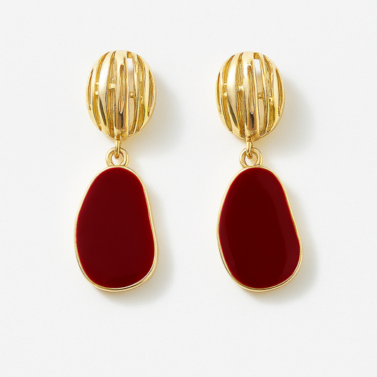 Scarlet Enamel Drop Earrings