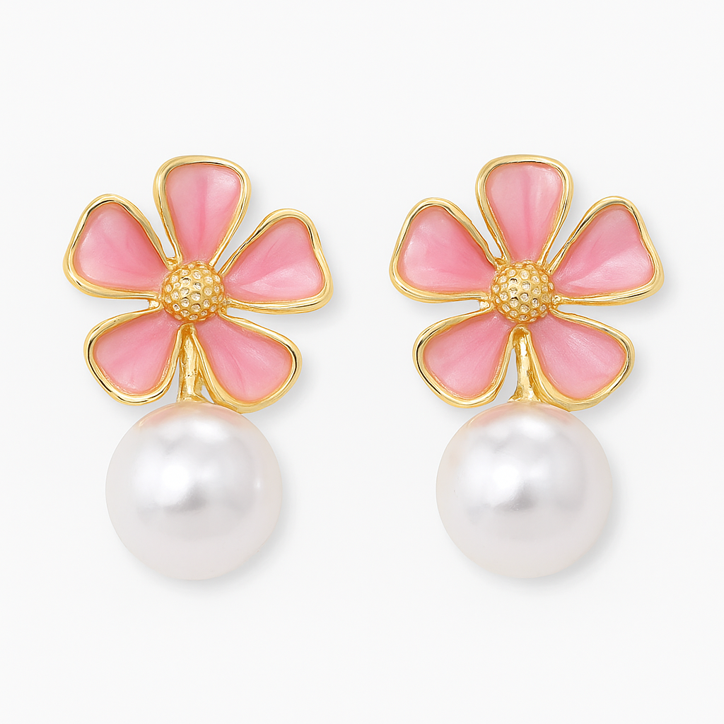 Roselle Petal Pearl Earring