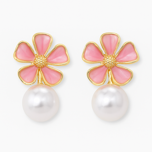 Roselle Petal Pearl Earring