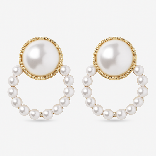 White-Toned Pearl Stud Earrings