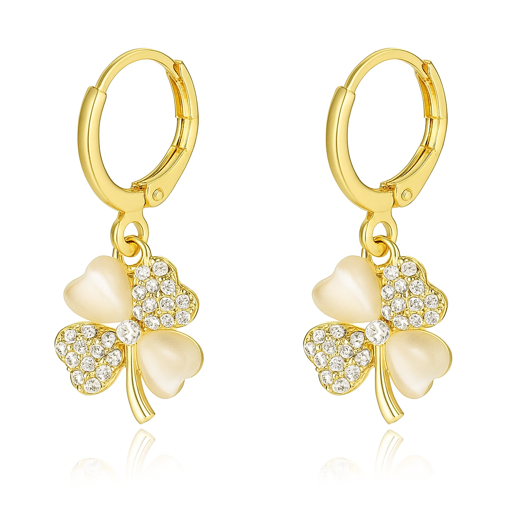 Fortuna Clover Opal Earrings