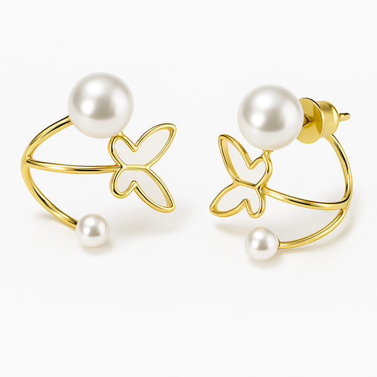 Pearl & Butterfly Earrings