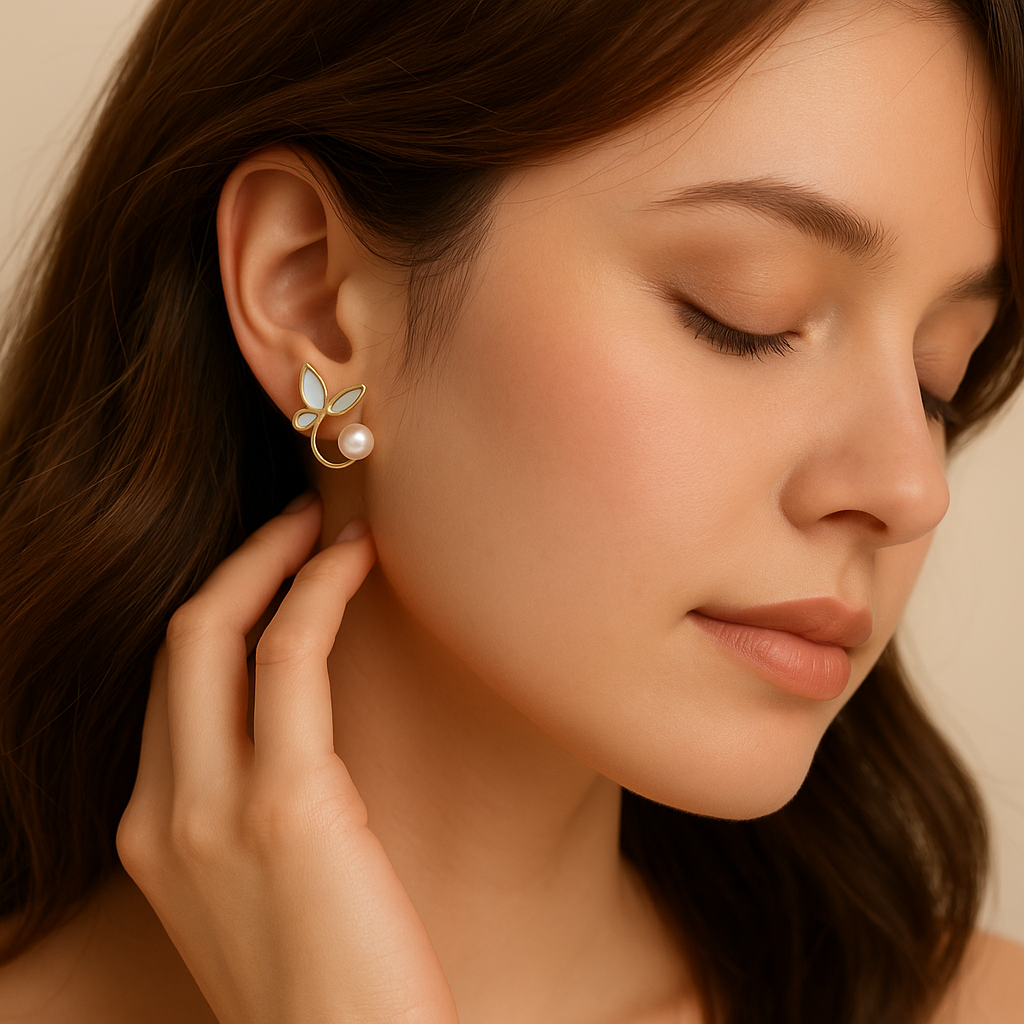 Pearl & Butterfly Earrings