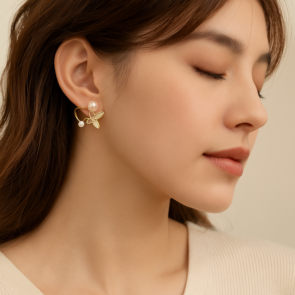 Pearl & Butterfly Earrings