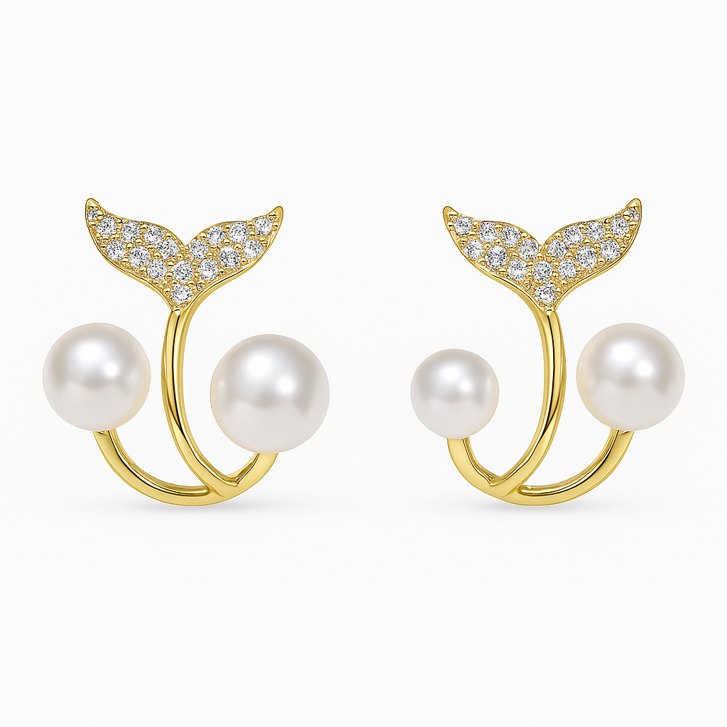 Fish Tail Stud Earrings