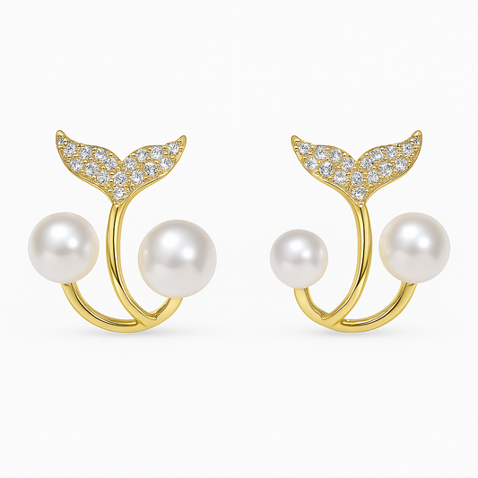Fish Tail Stud Earrings