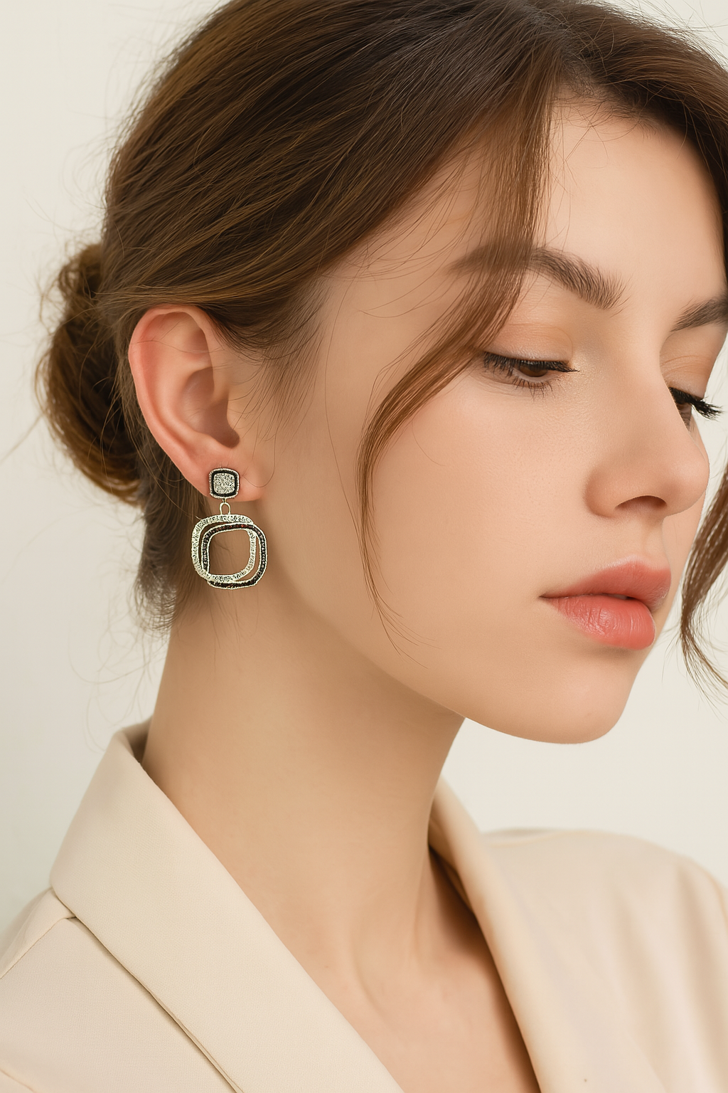 Sparkling Square Inlaid Earrings