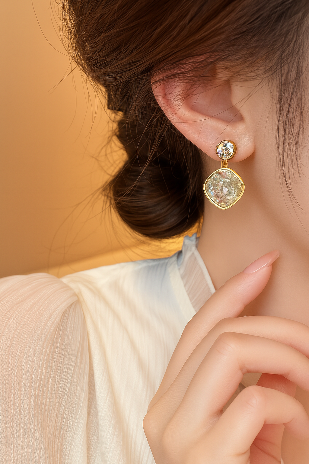Water Effect Stone Drop Earrings