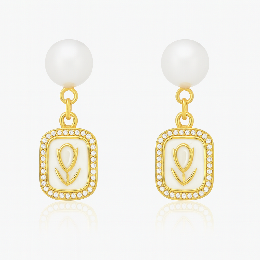Yellow rose with White Enamel