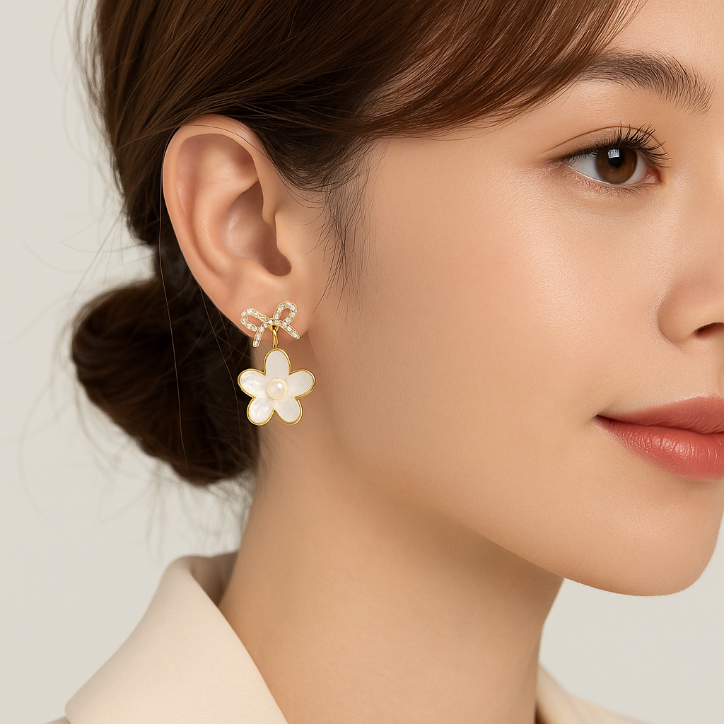 Sweet Flower Light Luxury Earrings