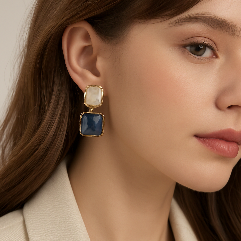 Water Wave Stone Earrings