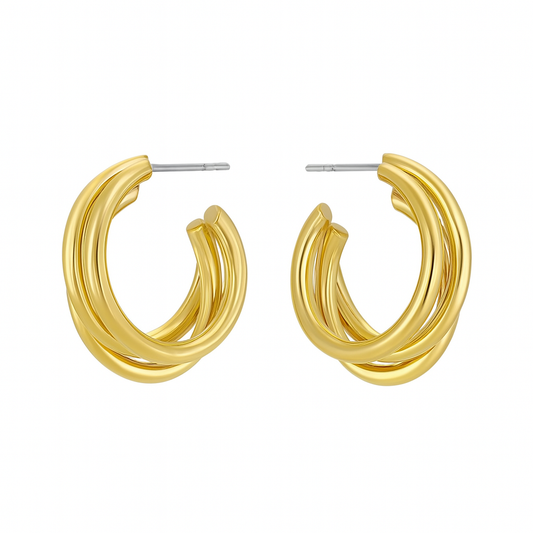 Triple Hoop Design Earrings